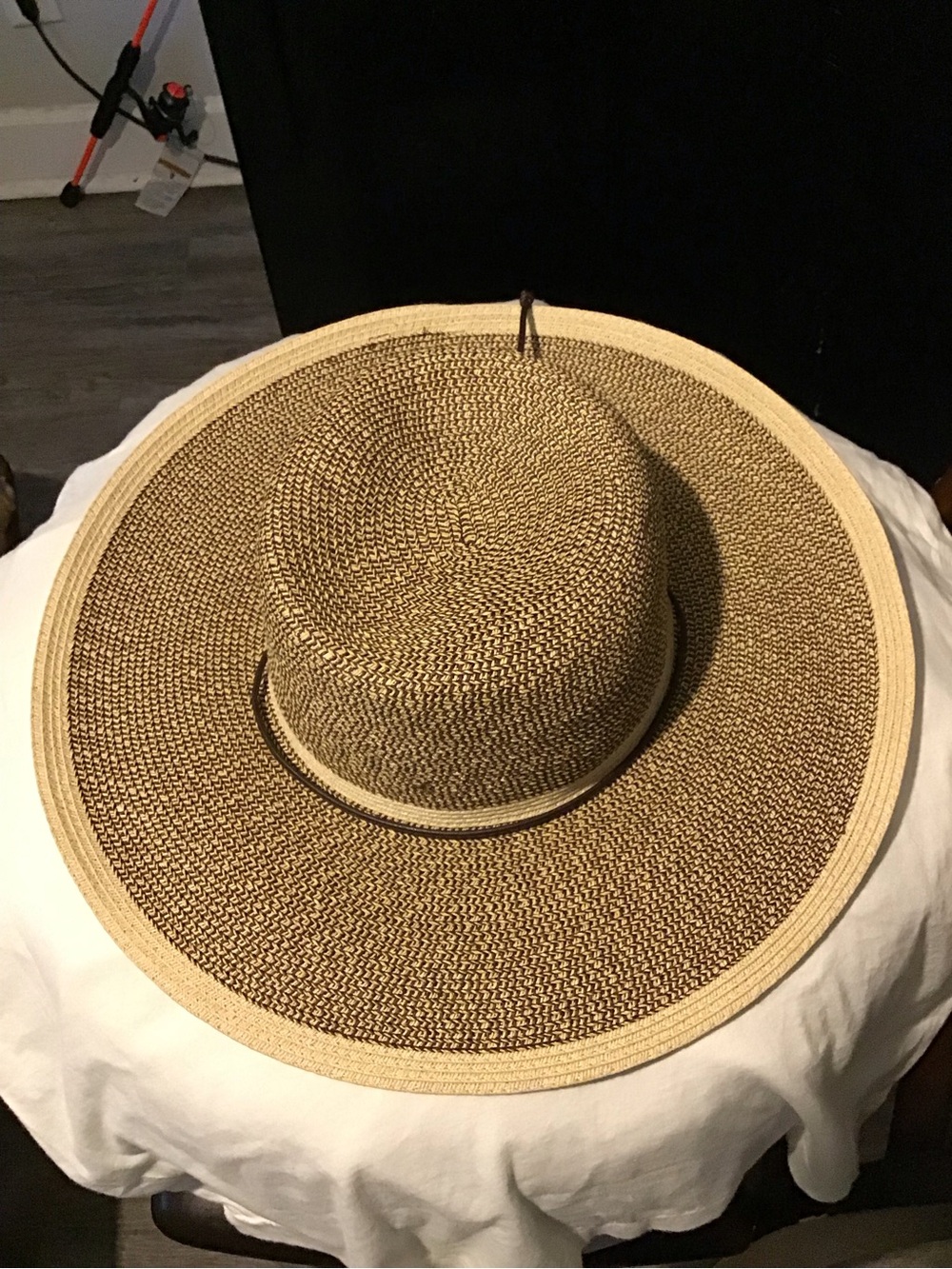 Wide Brim Straw Sun Hat - Natural/Tan - Picture 2 of 5